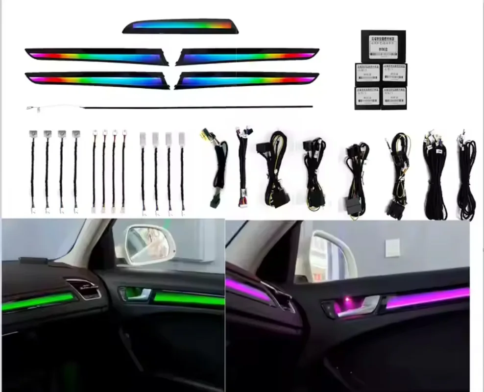 

Окружающий свет для Audi A4 A4L 2009 2010 2011 2012 2013 2014 2015 2016, внутренняя приборная панель, светодиодный окружающий свет