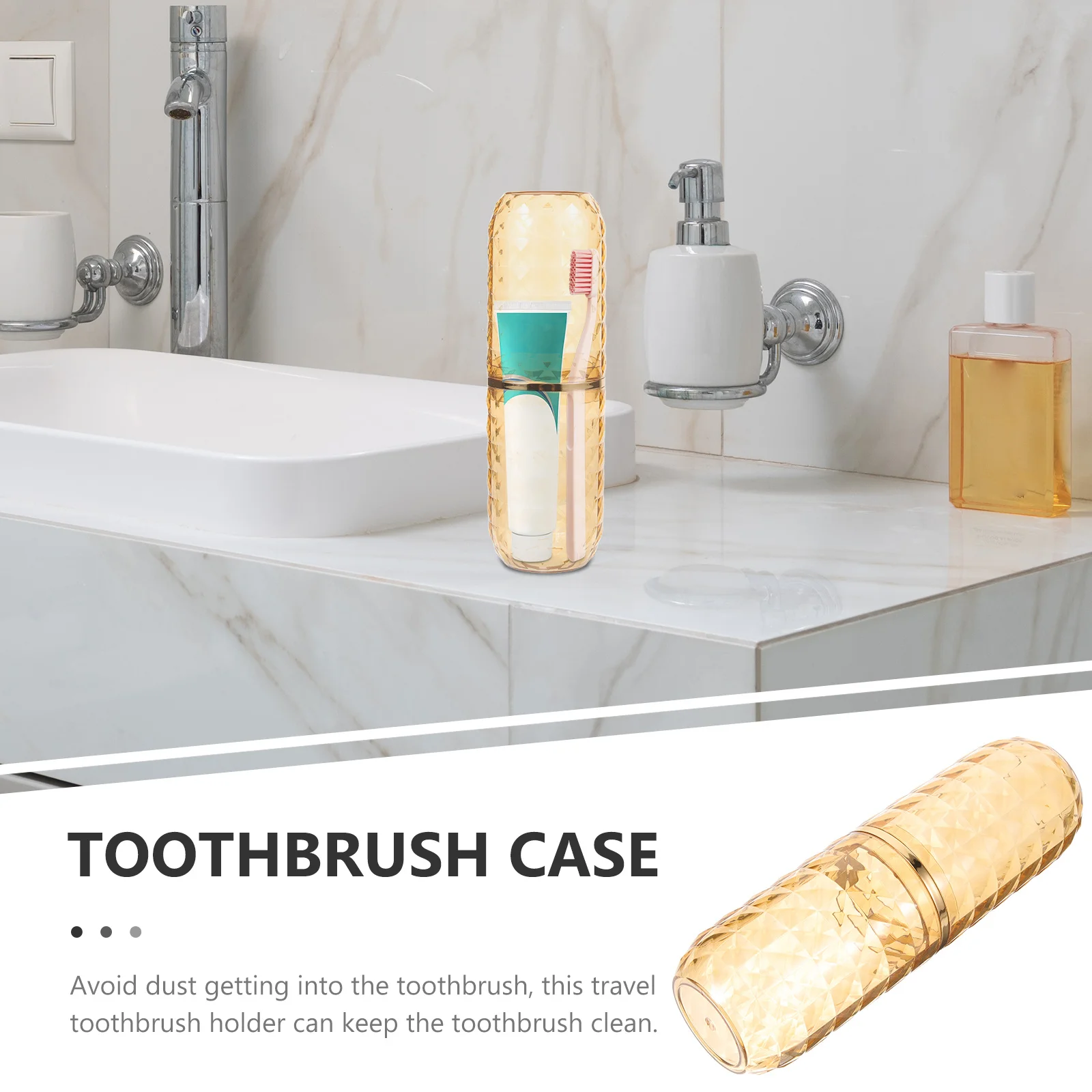 

Travel Toothbrush Case Holder Portable Toothbrush Toothpaste Storage for Camping Hiking Outdoors Multiple Uses