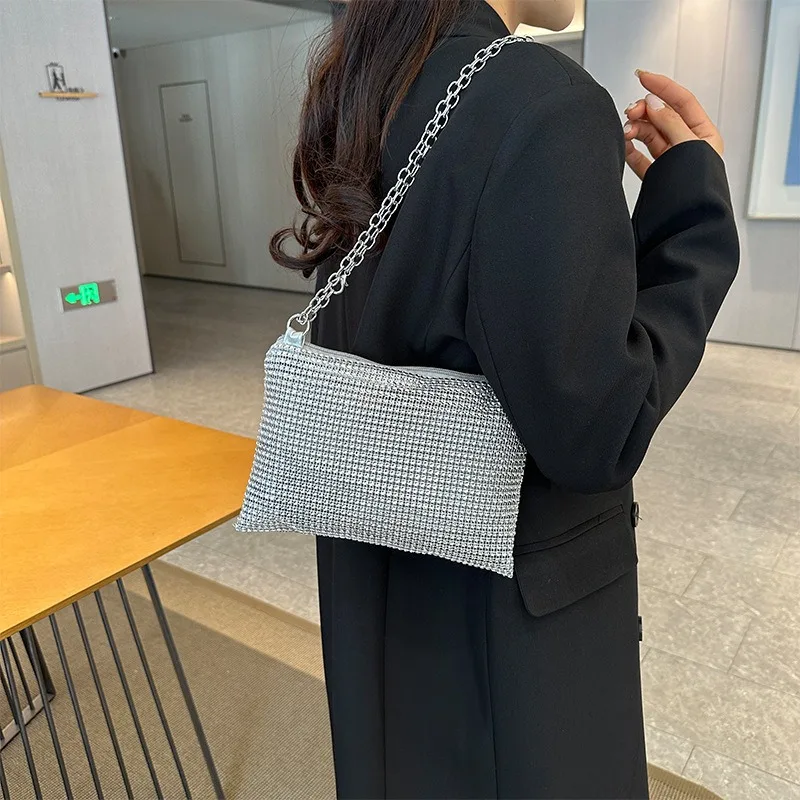 Fashion Diamond Small Square Crossbody Bag New Western-style Light Luxury High-end Texture Shoulder Bag Women's Crossbody Bag