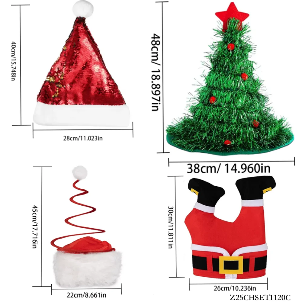 PESENAR Kerstkostuumset: kerstmuts, elfhoofdband en vakantiebril, ideaal voor vakantievieringen