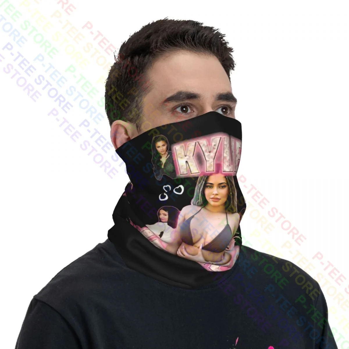 Gráfico Kylie Jenner Estilo Vintage Feito de Designer Vintagewaves Pescoço Gaiter Bandana Cachecol Máscara Facial Macia