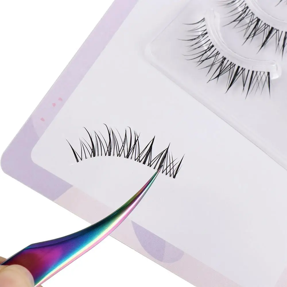 Faux cils en queue de poisson pour femmes, tige transparente, contaminants, Py, longs cils comiques, bande complète, nickel é, faux cils, outils de maquillage, cils manga