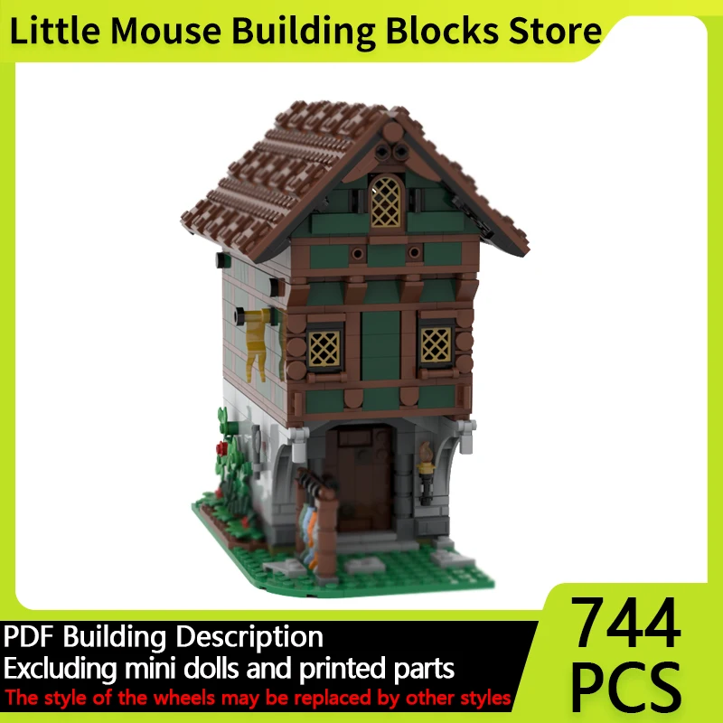 

Medieval Castle Model MOC Building Bricks Fisherman's House Modular Technology Gifts Holiday Assemble Children Toys Suit