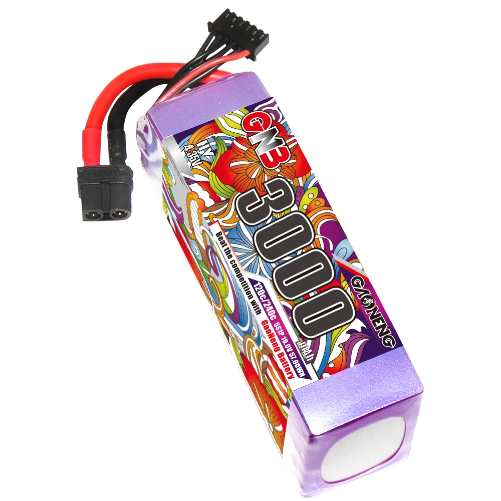 بطارية ليثيوم GAONENG GNB LiHV 5S 19V 3000mAh 120C مع موصل XT60، مناسبة لطائرات بدون طيار FPV وكوادكوبتر.