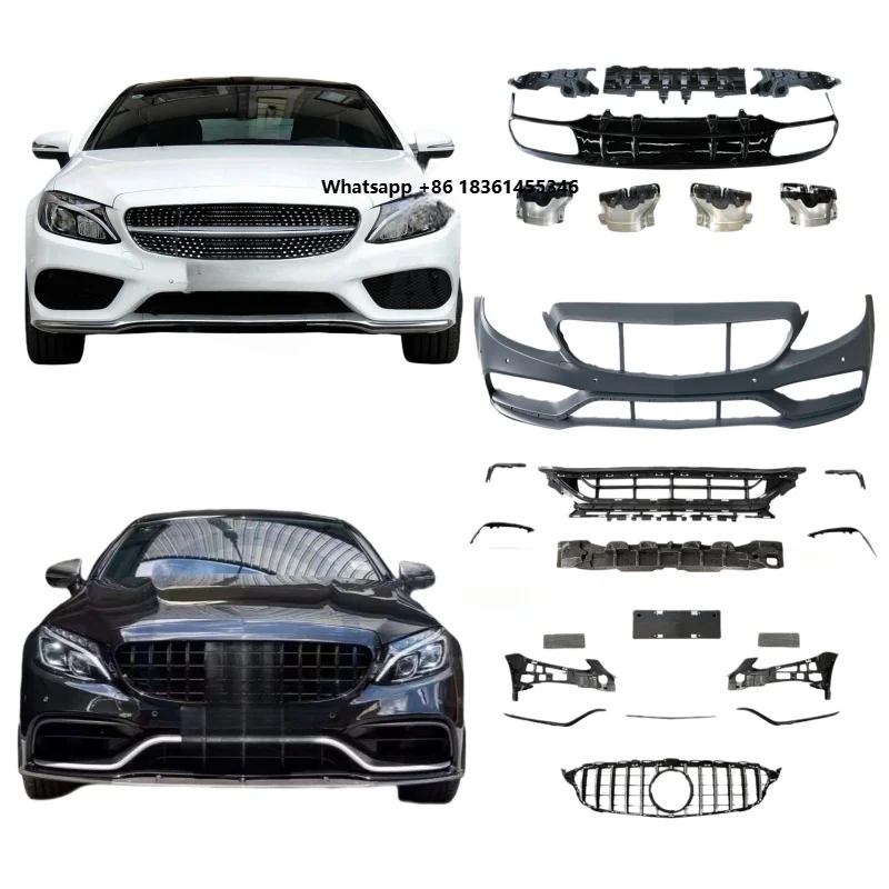 

Premium Body Parts 2015+ W205 C-Coupe Class Upgrade C43 C63 Accessories Hood Car Grille Durable