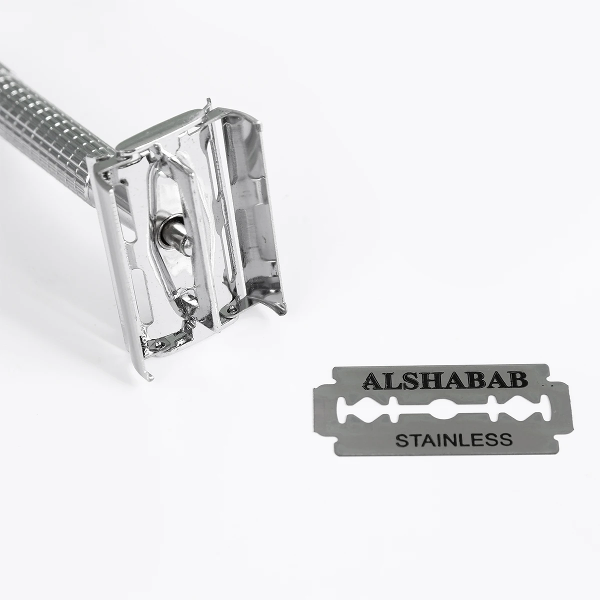 ALSHABAB Butterfly Safety Razor for Men Metal Handle Barber Shaving Body Hair Beard Manual Double Edge Razor Barbeador