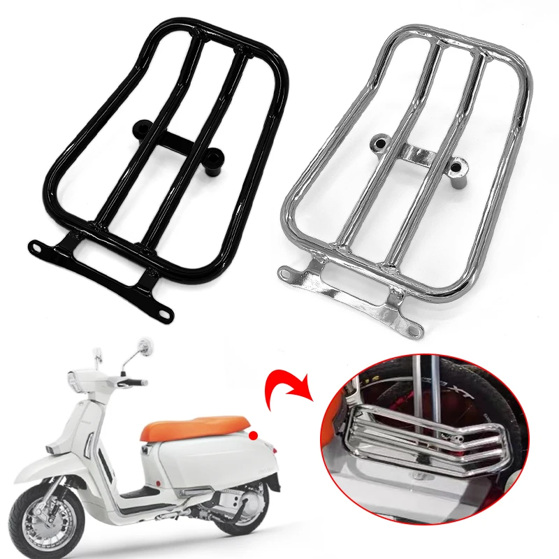 Motorcycle Accessories Black Rear Luggage Rack Tailbox Fixer Holder Cargo Bracket Tailrack Fit for Lambretta G350 350 All Years