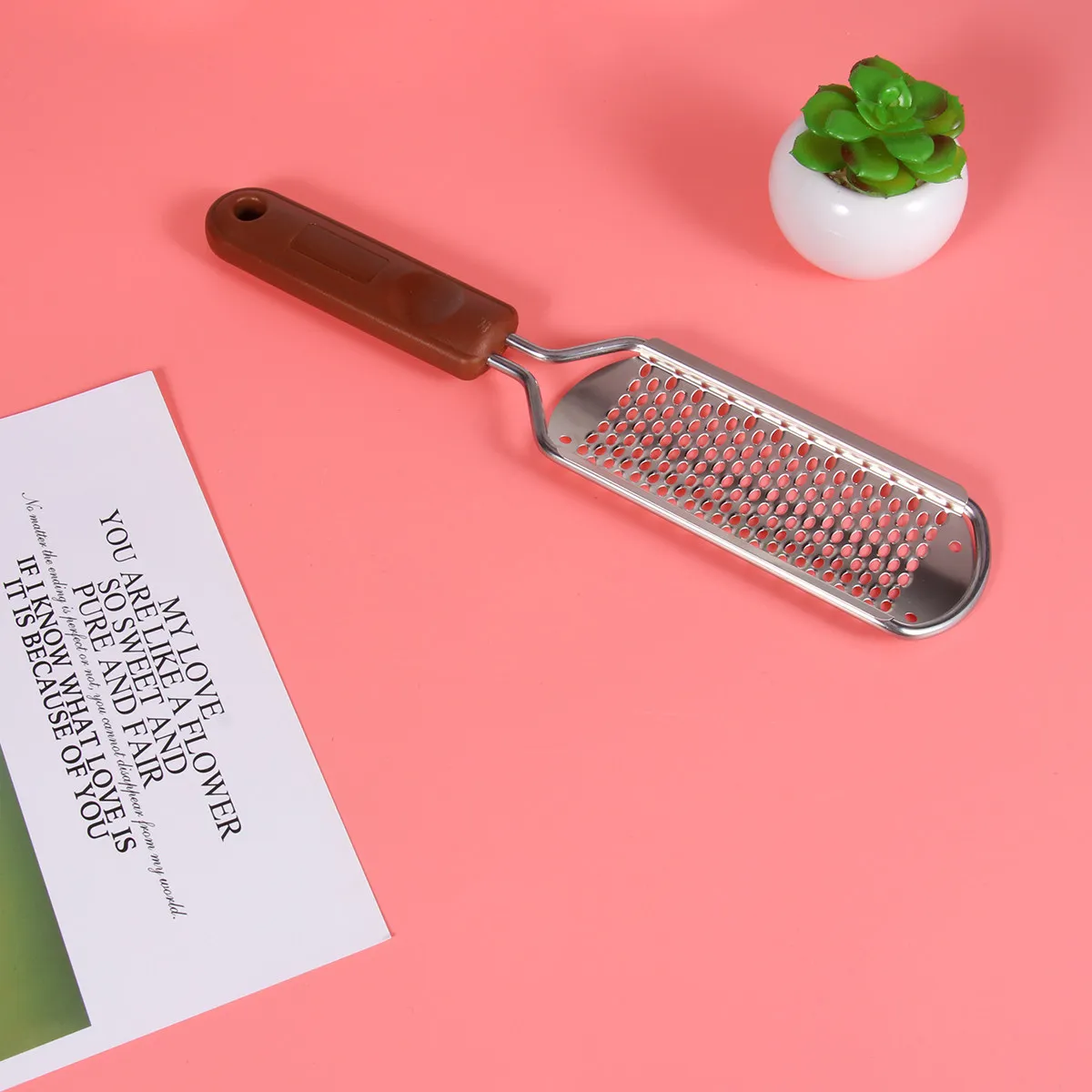 Stainless Steel and Plastic Callus Remover Double-Sided Foot File for Dry Hard Skin Removal Pedicure Exfoliator with Hanging