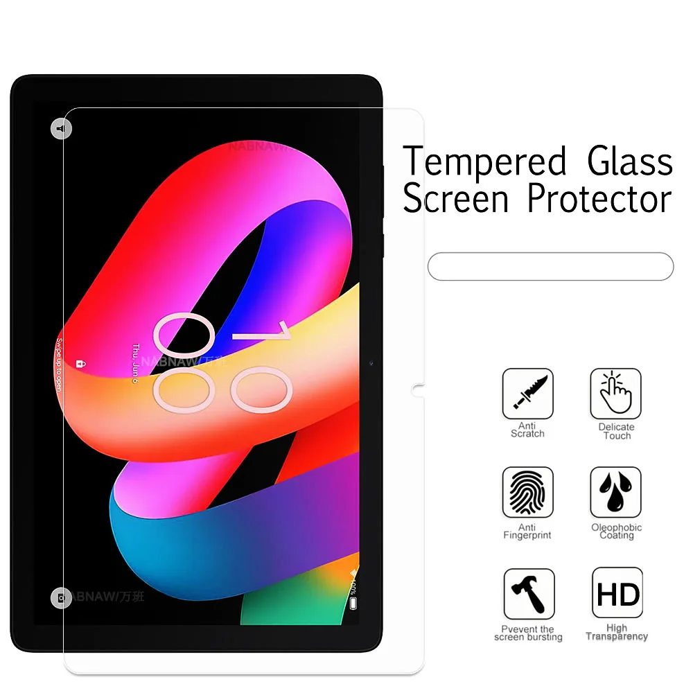 2 Pieces HD Scratch Proof Screen Protector Tempered Glass For TCL Tab 10L Gen 3 10.1-inch  Hard Protective Film Free Bubble