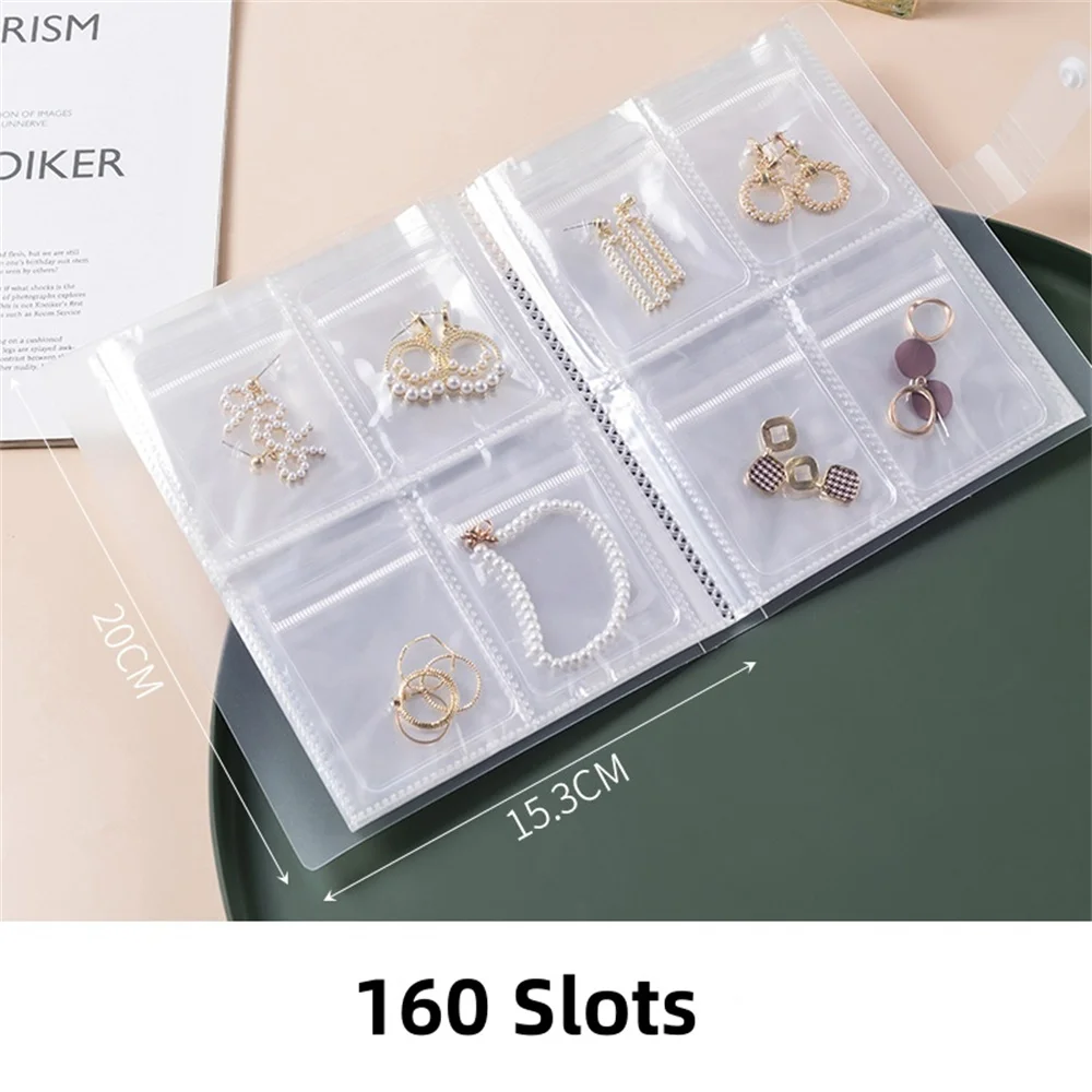 Transparent Jewelry Storage Bag Dustproof Albums Necklace Earring Ring Book Holder Portable Travel Jewelry Organizer Booklet