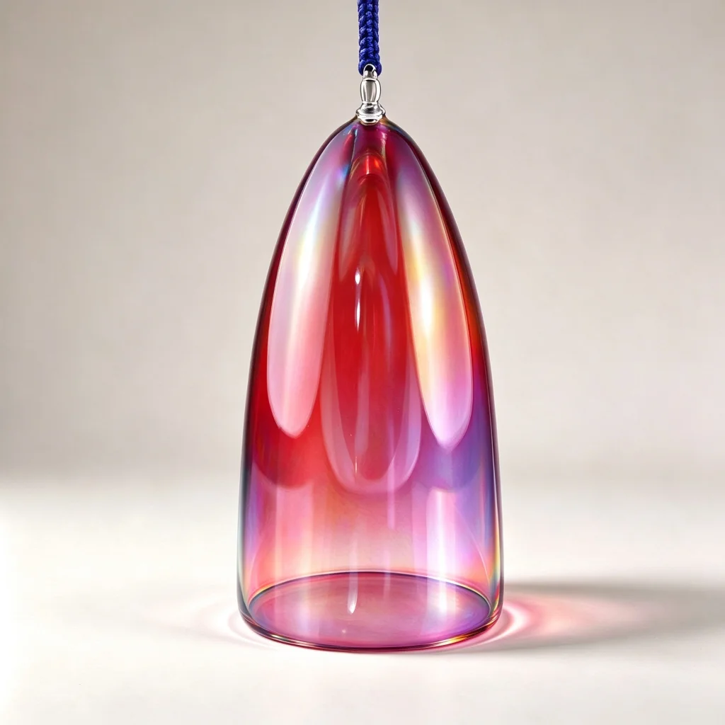 STAR LINKUP Red Purple Aurora Coated Hanging Quartz Crystal Singing Bell 432Hz Hand Tuned Sound Healing Meditation Instrument