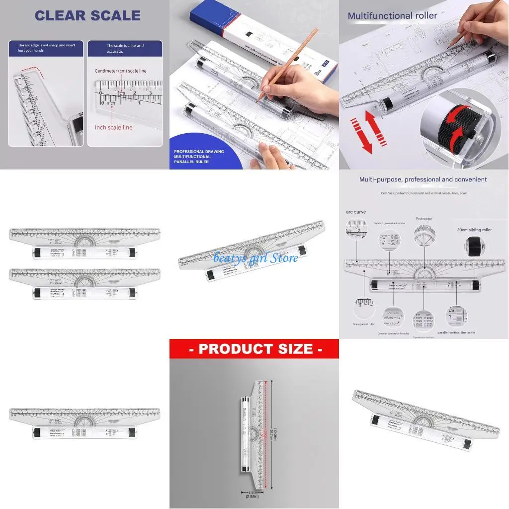 

Профессиональная параллельная линейка C7AB с разметкой масштаба для архитектурного черчения