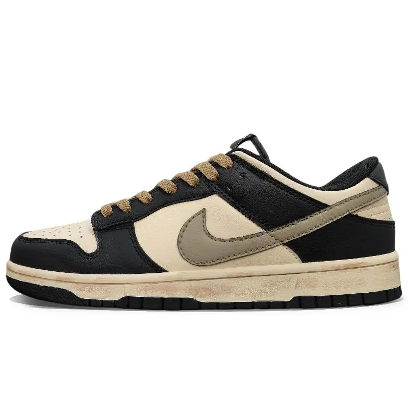 【Customize】Nike Dunk Skateboard Shoes Unisex Low-Top Brown Sneakers shoes DD1391-100