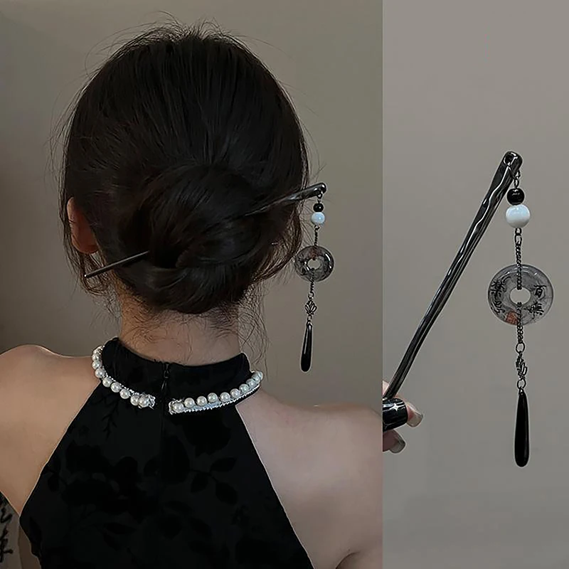 Retro-eleganter Haarstab im antiken Stil mit Schmetterlingsquaste für Frauen und Mädchen, klassische Haarnadel, chinesischer Cheongsam-Haarschmuck – Detail 6