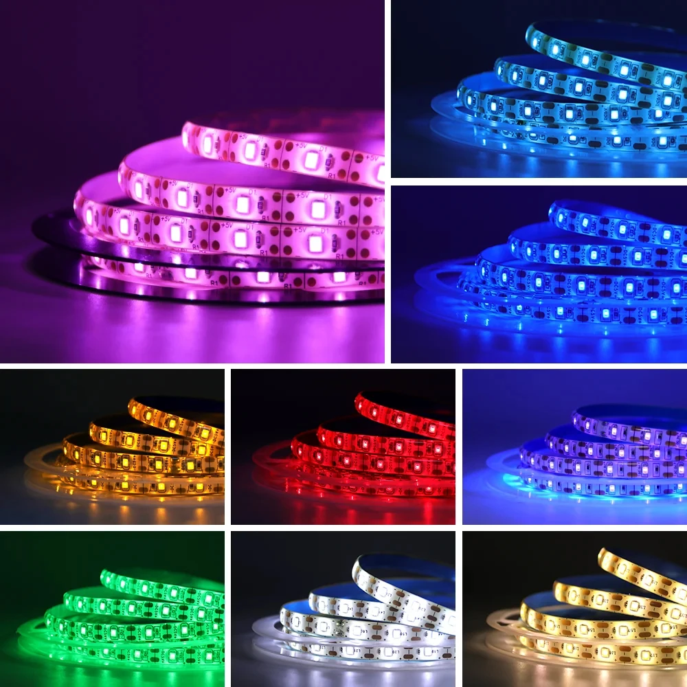 USB LED Strip Light 5V 2835 พร้อม Dimmer ON OFF Warm Cool สีขาวสีแดงสีฟ้าสีเขียวสีชมพู Led ริบบิ้นเพดานตู้กันน้ํา