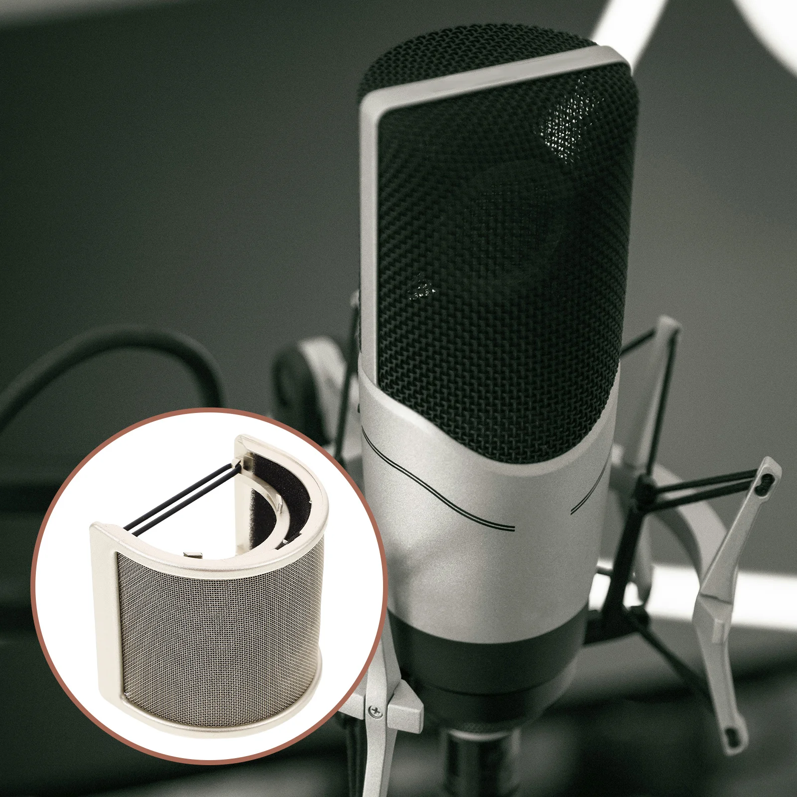 

U Shaped Microphone Pop Filter with Noise Reduction Technology Wind and Pop Protection for Clear Audio Recording Microphone