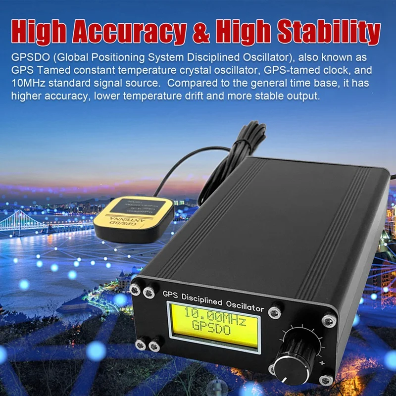 GPSDO Oscillatore disciplinato GPS 10Mhz Onda quadra GNSS Orologio disciplinato GPS 1PPS Orologio GPS per decodificatori audio