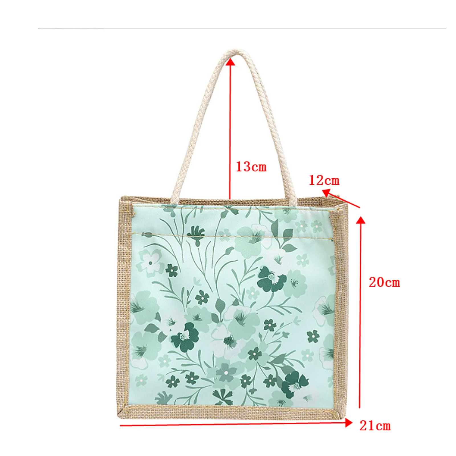 Floral Canvas Bag Women\'S Bag Small Fresh Shoulder Bag Fashionable Tote Bag Small Fresh Zippered Reinforced Handles Soft