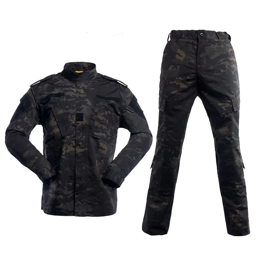 Men Uniform Jungle German Camouflage Soldier Airsoft Tactical Jacket Pants Clothing Set ACU CP Combat Suit Clothes