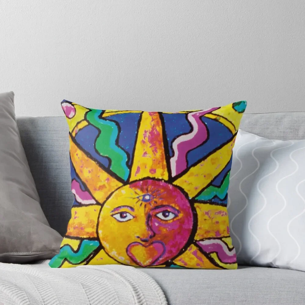 Sun Mandala - Sun of the Fool Painting (Close up #1) Throw Pillow Anime Rectangular Cushion Cover luxury decor pillow