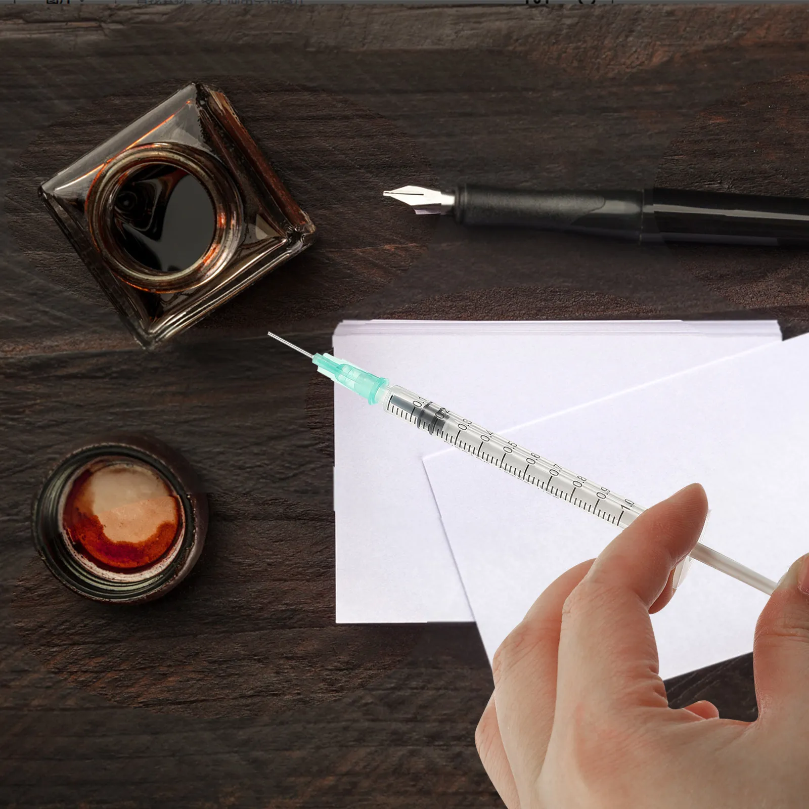 

Fountain Pen Ink Fill Assistant Syringe Style Converter Made of Premium Stainless Steel and Plastic Easy to Use Ink Absorption