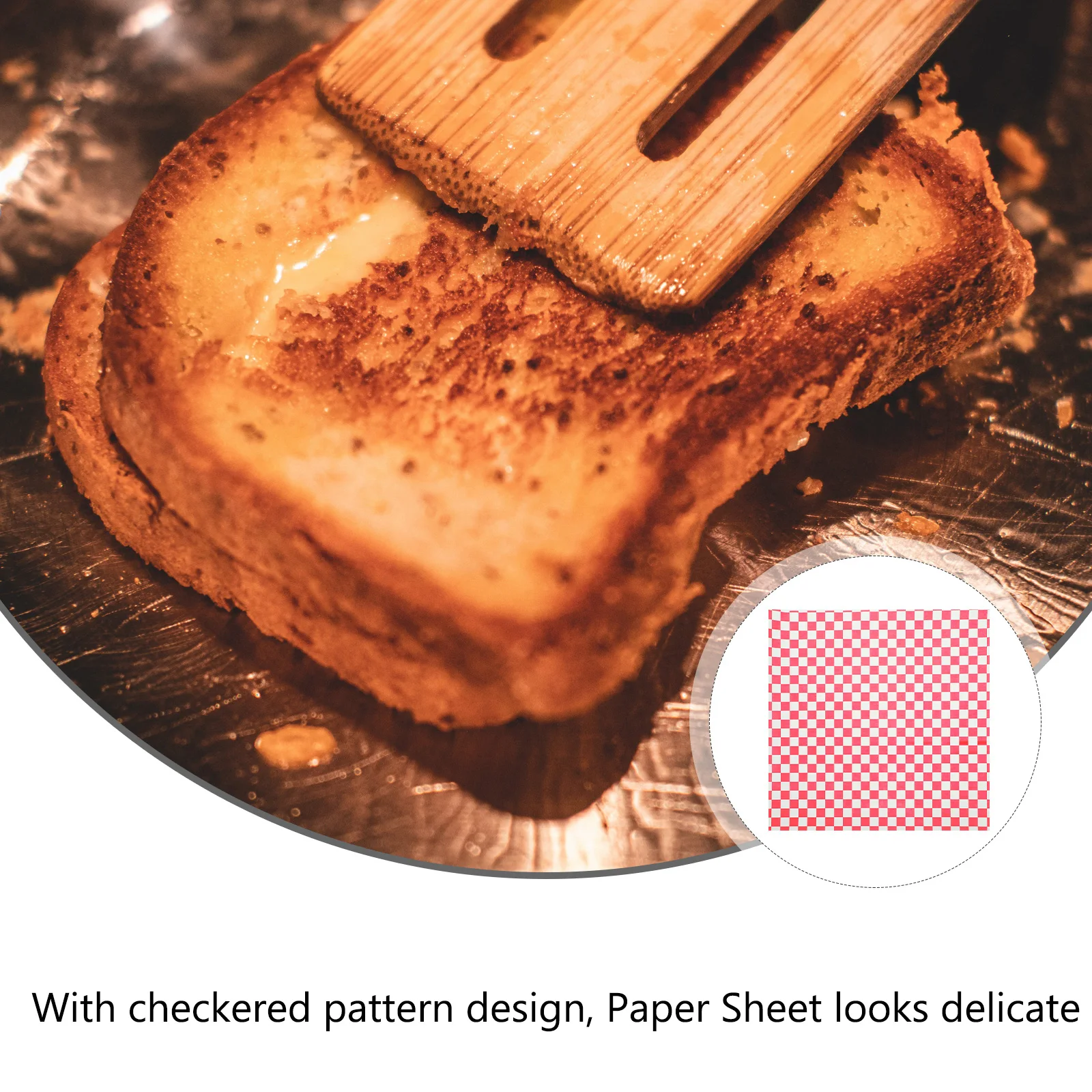 

100 Sheets Greaseproof Food Wrapping Paper Checkered Pattern Sandwich Baking Paper Liners Multipurpose Burger Pastry Wraps