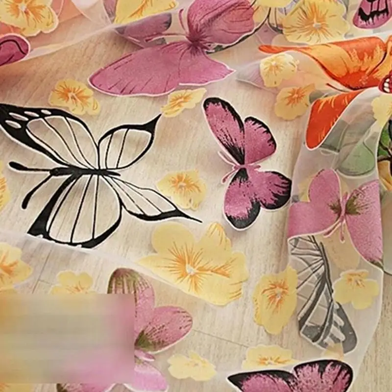 Butterfly Curtains Printing Pattern Design Curtain Washable Light Filtering Rod Pocket Top Drapes For Living Room 39.37x78.74