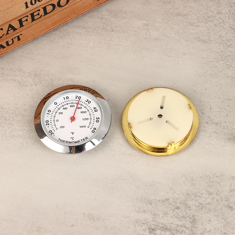 Round Thermometer Hygrometer Inlaid Clock Gall Temperature And Humidity Meter To Measure Tea Boxes