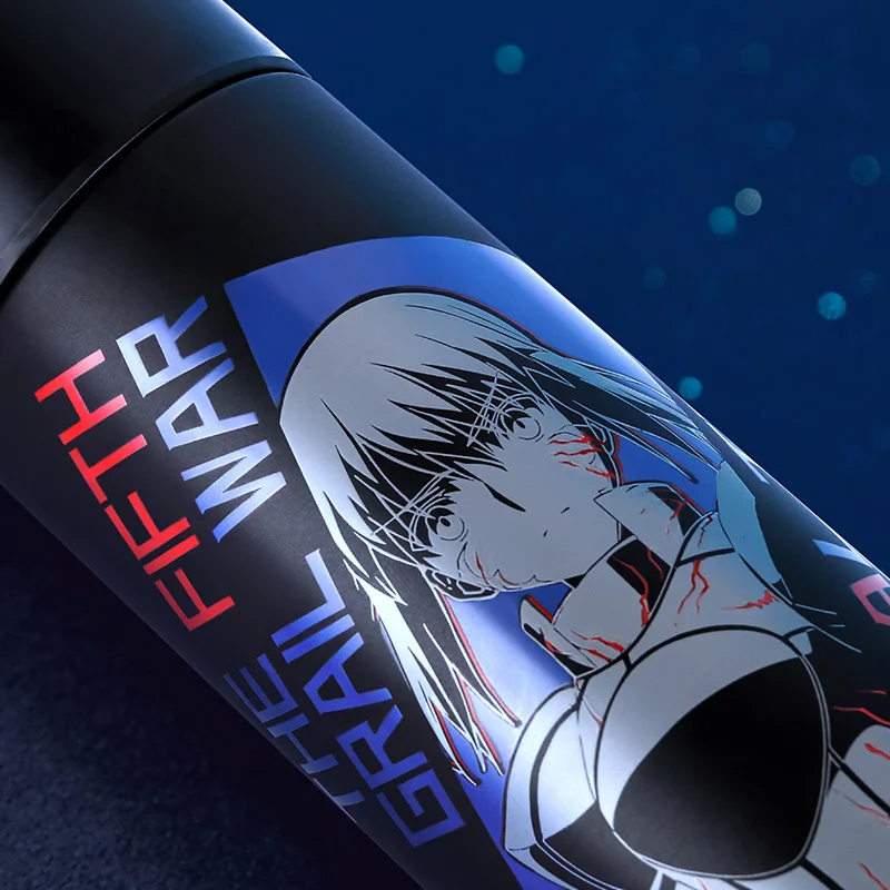 Fate Stay Night Heaven\'s Feel Saber Alter FGO FSN Thermos Steel Water Bottle LED Display Temperature Sensing Cup Action Figure