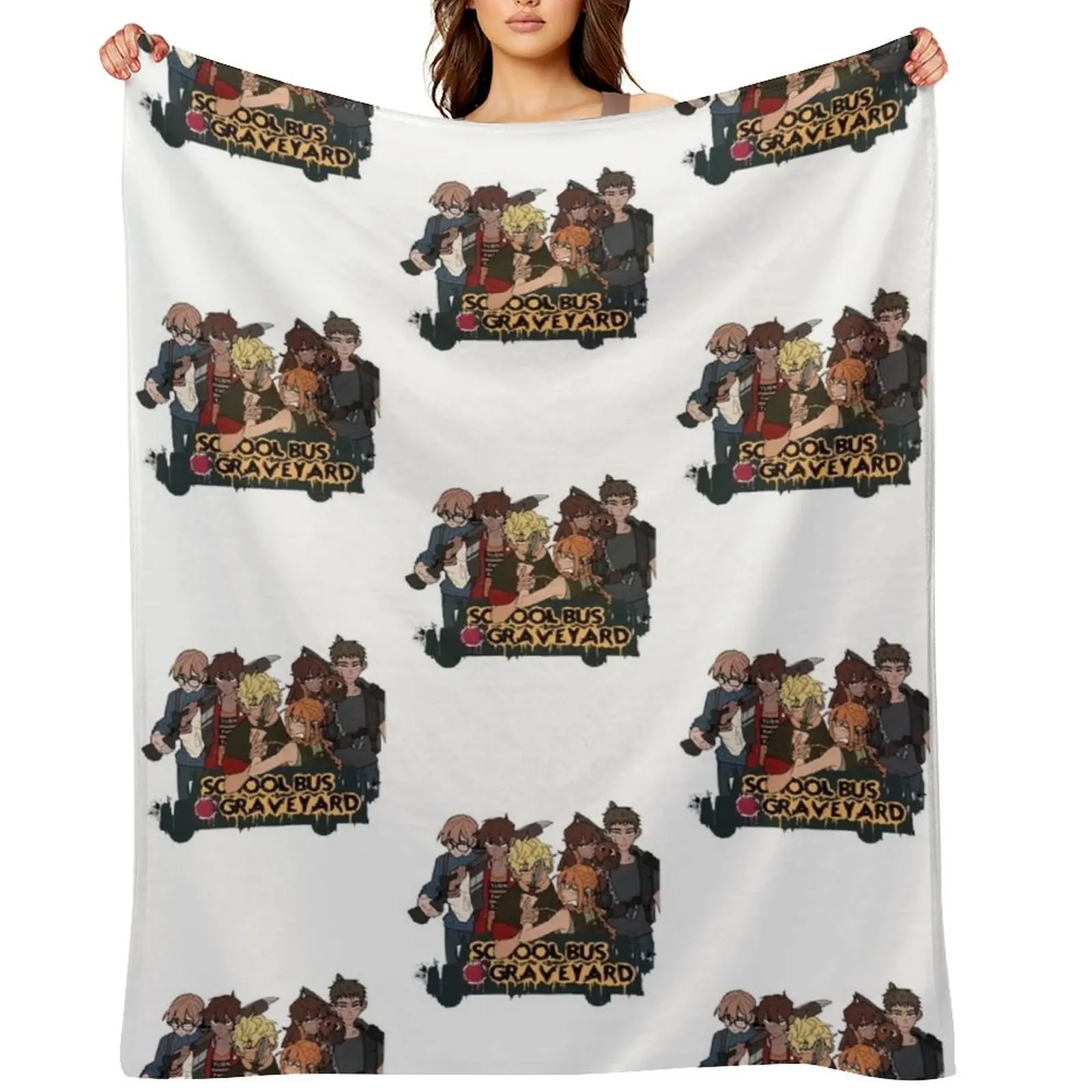 

School Bus Graveyard Friends Gang Throw Blanket christmas decoration for sofa Retros Bed linens Blankets