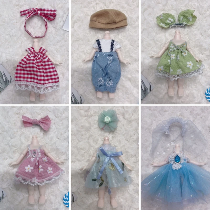

1/8 одежда для кукол BJD 16 ~ 17 см, мультистильные платья для кукол, сделай сам, переодевание, повседневная одежда, аксессуары для кукол, подарок для детей