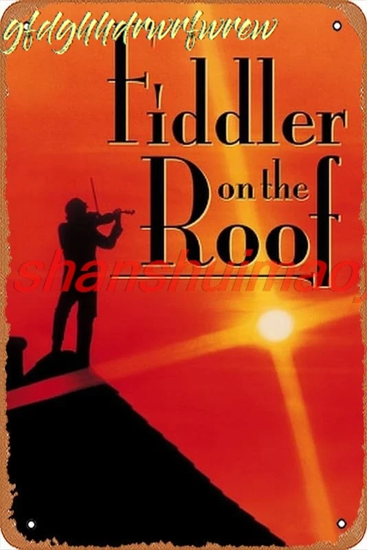 Vintage Metal Aluminum Sign Fiddler on the Roof (#2 of 4) 1971 Film and Television Poster Wall Deco for Bar,Store,Garage,Co sign