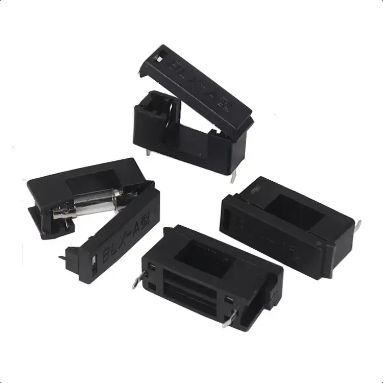 【20Set】BLX-A Black Cover PCB Panel Mounting Fuse Base With 5x20mm 0.1A 0.2A 0.3A 0.75A 1A 2A 3A 4-8A 10A 20A 30A Tube Fuse