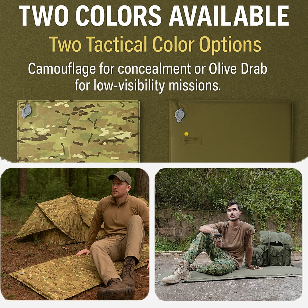 Alice Tactical Self-Inflating Sleeping Pad – Military Grade Camping Mat for Army Outdoor Hiking (Camouflage / Olive Drab)
