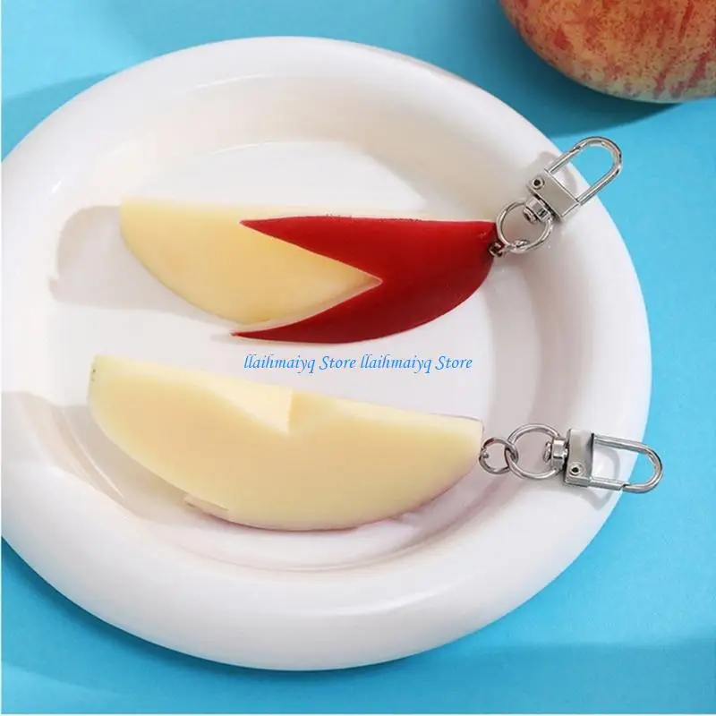 573B Apples Segment Keychain Chain for Handbag Purse Handmade PVC Ornament
