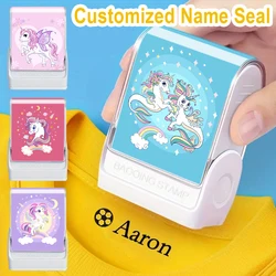 Custom Kids Clothes Stamps, Girls Unicorn Name Stamps, Personalized Waterproof Ink Stamps, School Supplies, Y1