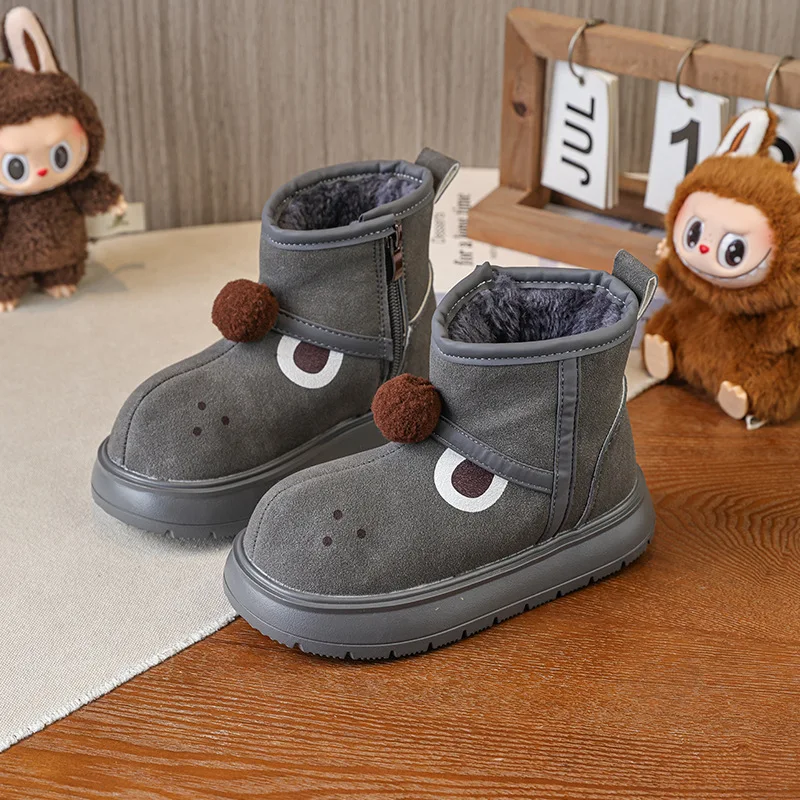 بوتاس موهير موضة أحذية الفتيات لطيف 2025 شتاء جديد للأطفال أحذية الثلوج الراحة عدم الانزلاق الفتيات حذاء من الجلد Zapatos De Mujer
