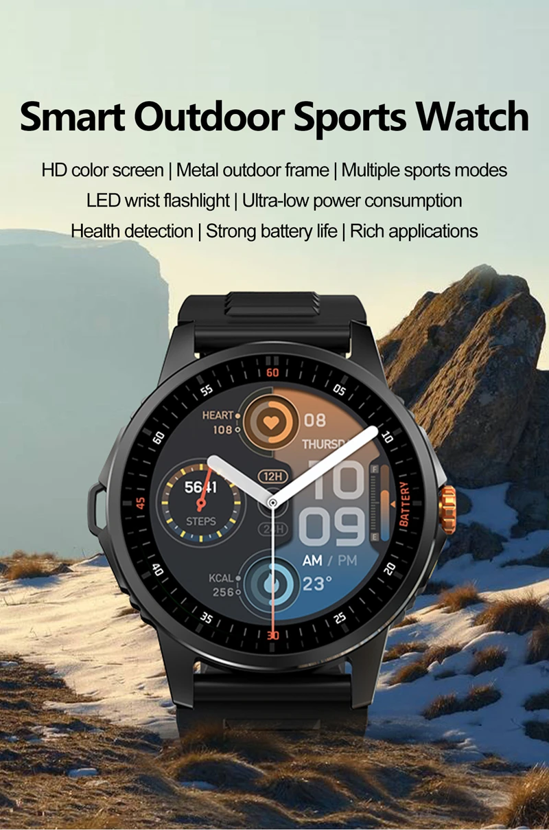 

Новые спортивные умные часы для HUAWEI Xiaomi, уличный мужской светодиодный фонарик, пульс, кислород в крови, мониторинг артериального давления, здоровье 2025