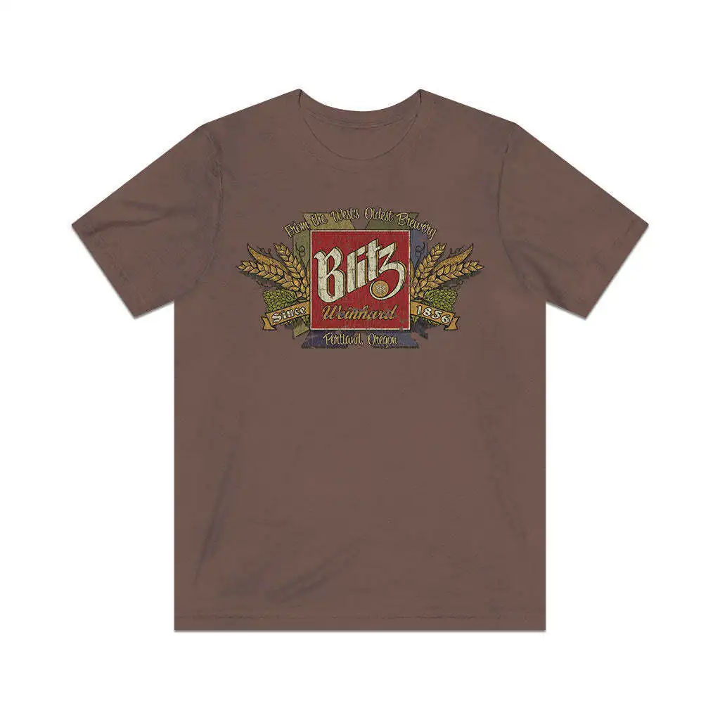 Винтажная Мужская футболка с длинным или коротким рукавом, пиво Портленда Blitz 1960