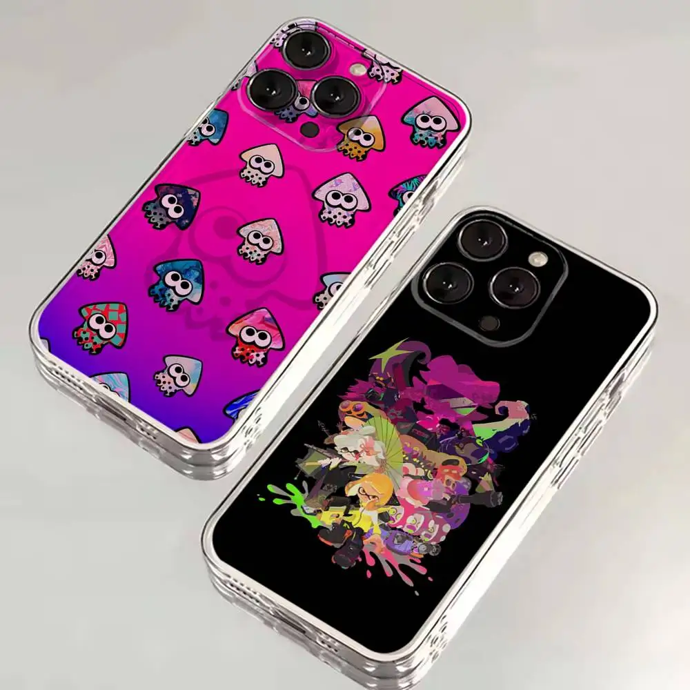 

Game S-Splatoon 3 Phone Case For iPhone 16,15,14,13,12,11 Plus,Pro,Max,XR,XS,X,7,8 SE,Mini Transparent Silicone Soft