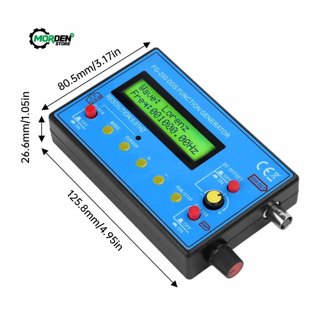 FG-200 DDS Signal Generator Frequency Counter 01Hz - 500KHz Signal Source Module Sine+Square+Triangle+Sawtooth Waveform