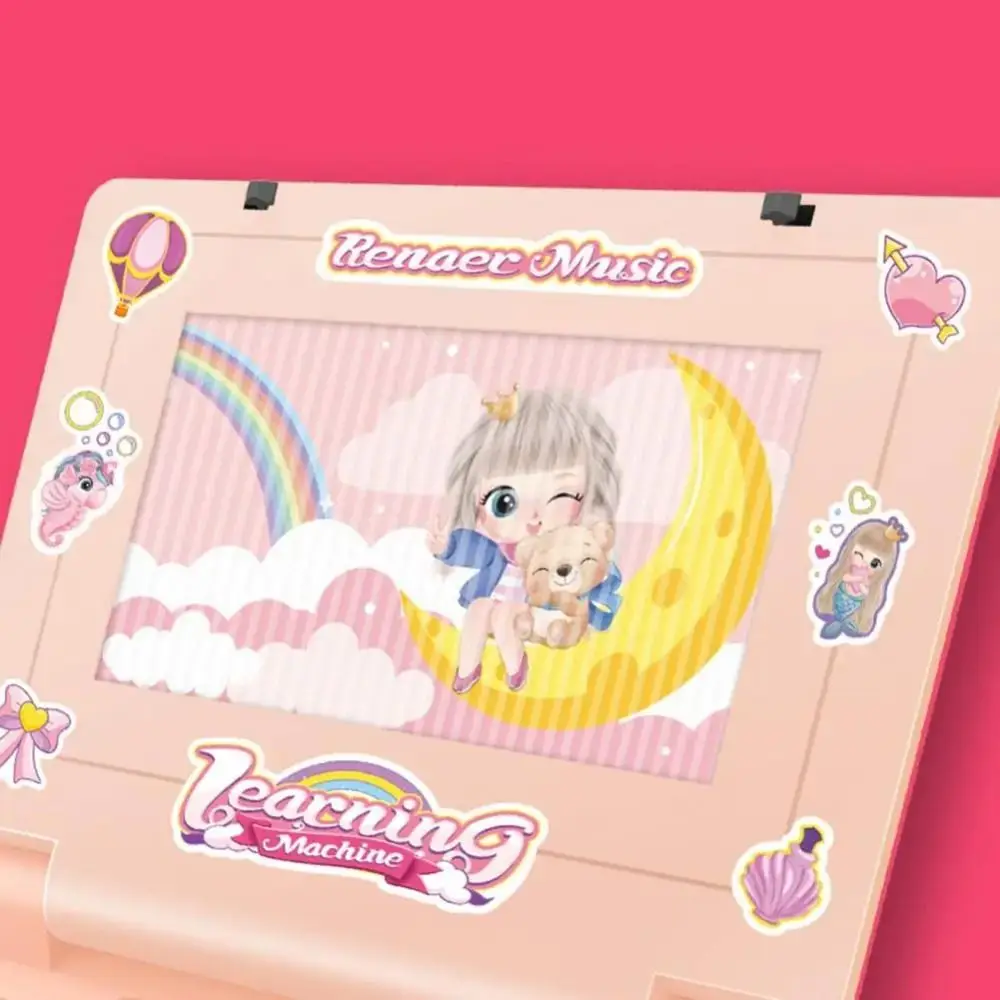 1-set LED-leerlaptop Multifunctioneel met muziek Elektronische leermachine Beweegbaar scherm Interactieve muisbediening