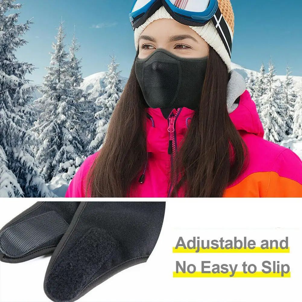 Winter Warm Half Ski Mask Windproof Face Mask With Ear Warmer For Cold Weather Warmer Earmuffs Half Face Mask Ear Protectio Y0T9