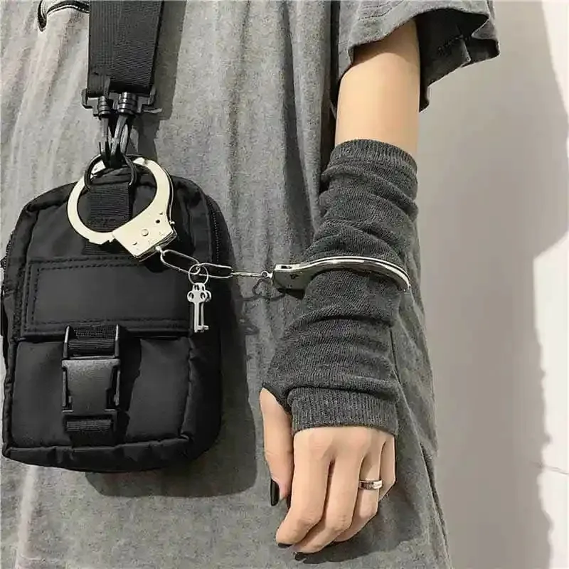 Guantes largos Punk negros sin dedos para mujer y hombre, guantes deportivos para exteriores, manoplas para codo, calentador de brazo elástico fresco, accesorios Y2k