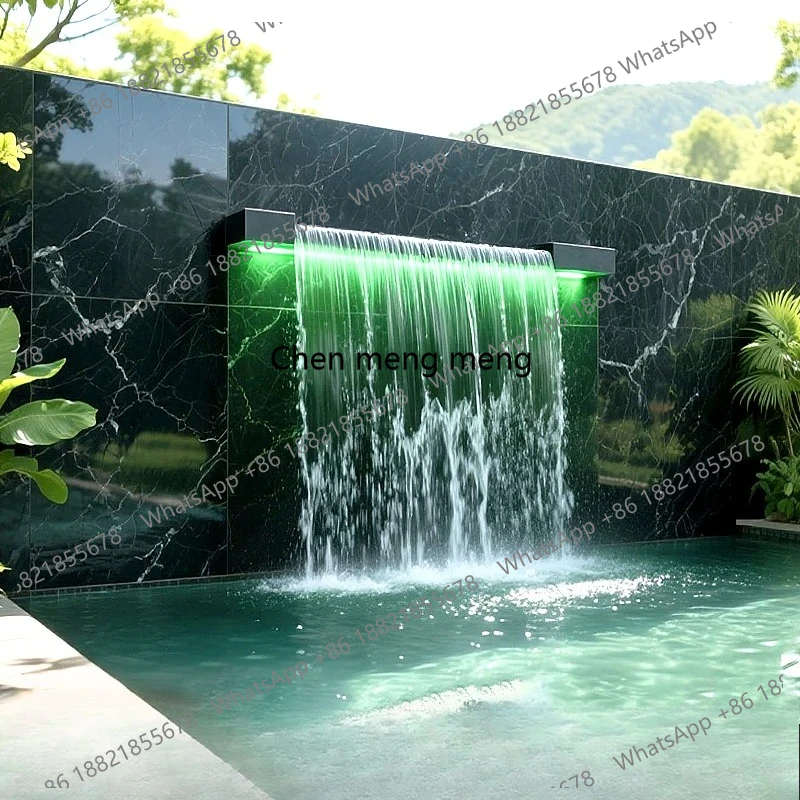 Waterfall outlet garden stainless steel courtyard decorative water curtain wall flow sink landscaping water feature wall