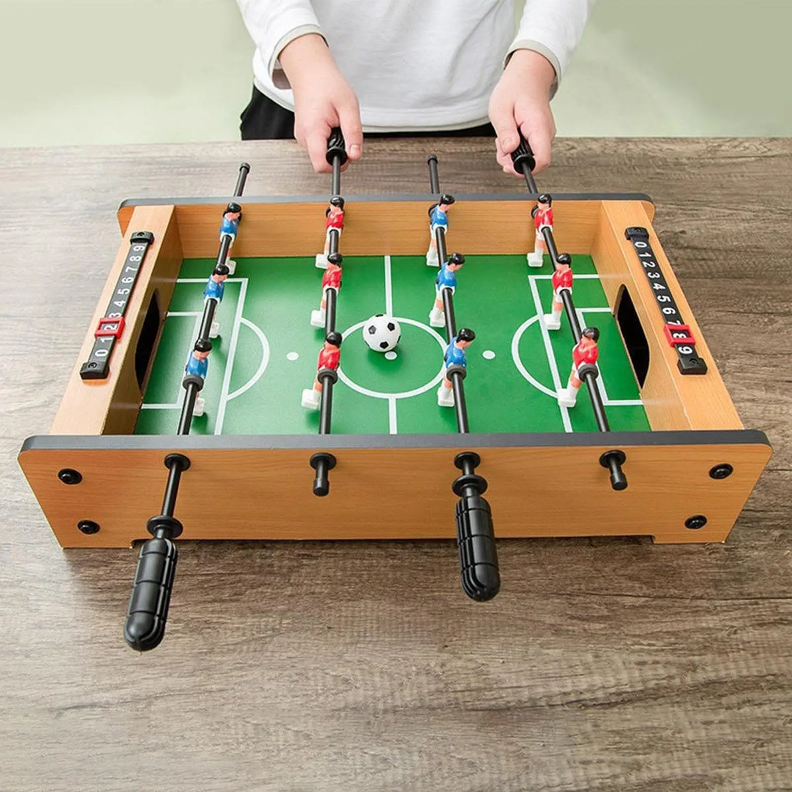Foosball 테이블 교육 재미 어린이를위한 실내 휴대용 축구 테이블 미니
