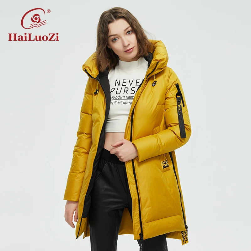 

HaiLuoZi 2022 Winter Women's Jacket Casual Women Thick Outwear Parka Loose Clothing Sports Leisure Hight Quality Warm Coat 87