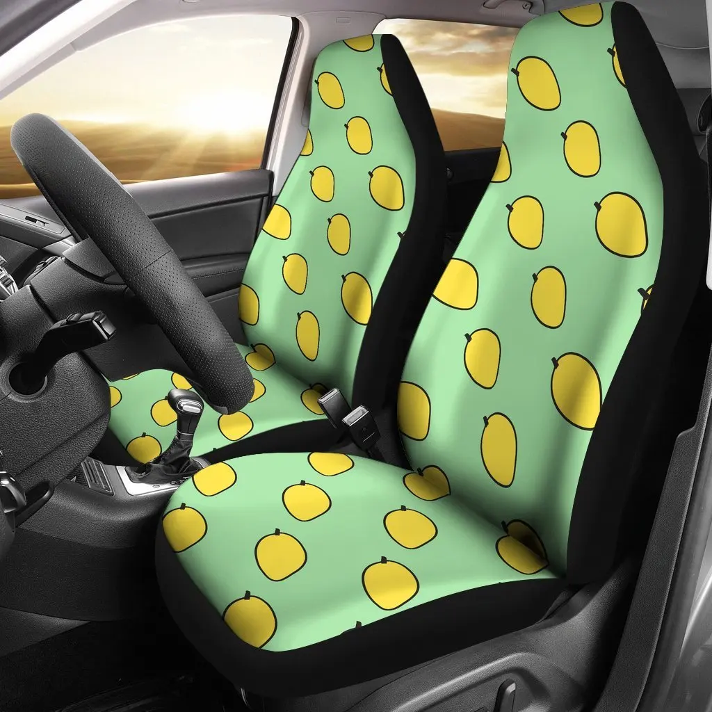 Mango Cute Pattern Print Seat Cover Car Seat Covers Set 2 Pc, Car Accessories Car Mats