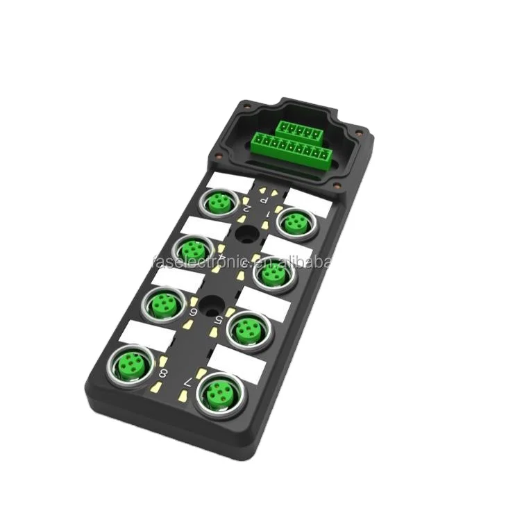 Factory Supply IP67 M12 8 Ways Junction Box With NPN Single Channel Junction Box With Cable and Led
