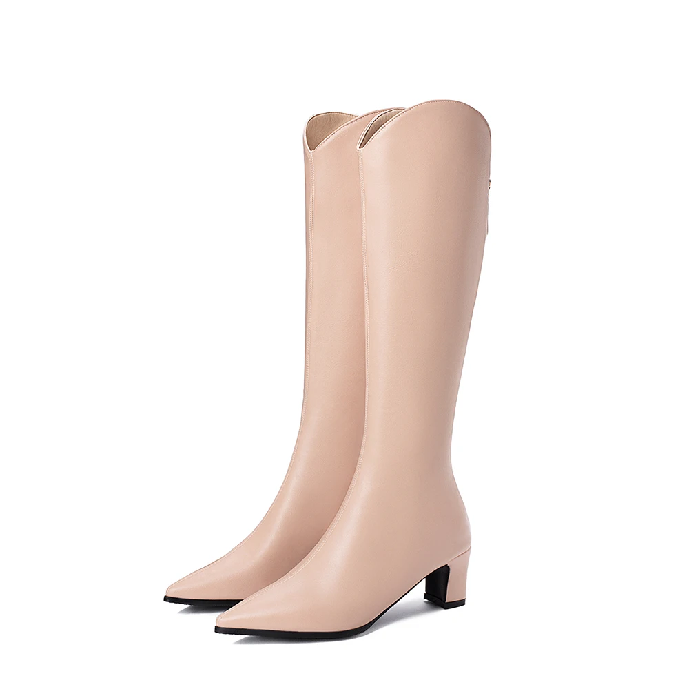 Winter New Sexy Black Beige Women Knee High Formal Boots High Heels Lady Shoes LS928 Plus Big Small Size 10 28 31 45 48